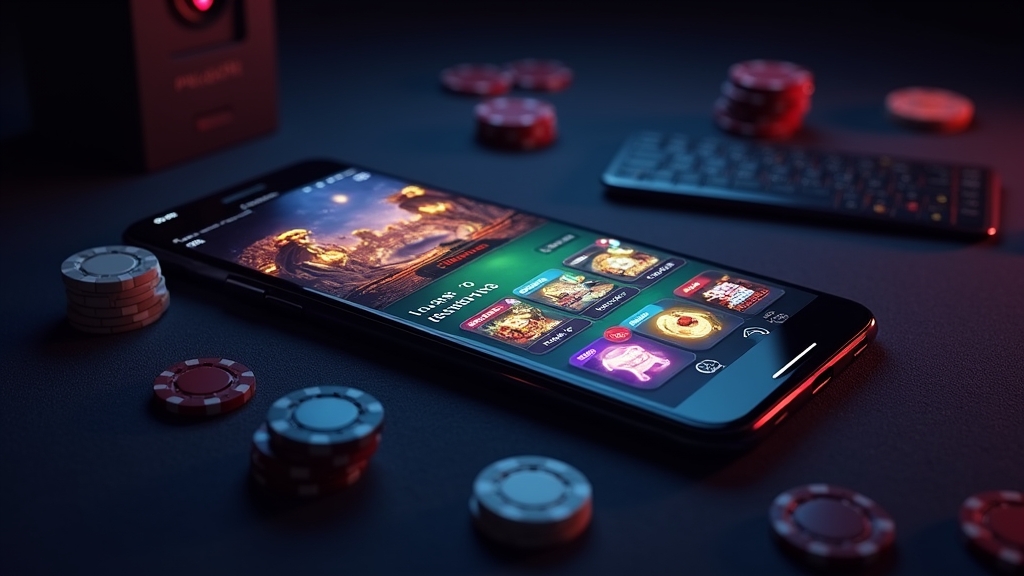 Mobile Casino-Oberfläche mit Spielkacheln auf dem Smartphone