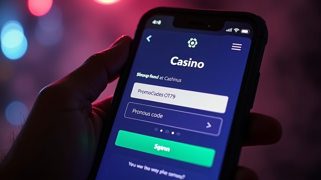Spieler gibt Promo-Code im Registrierungsbereich eines Casinos ein